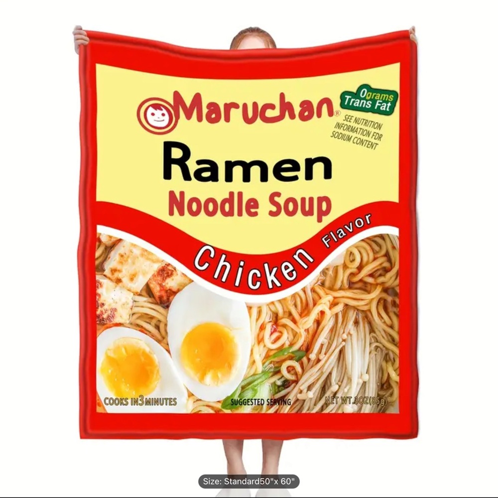 Ramen Noodle Soup Blanket - Red